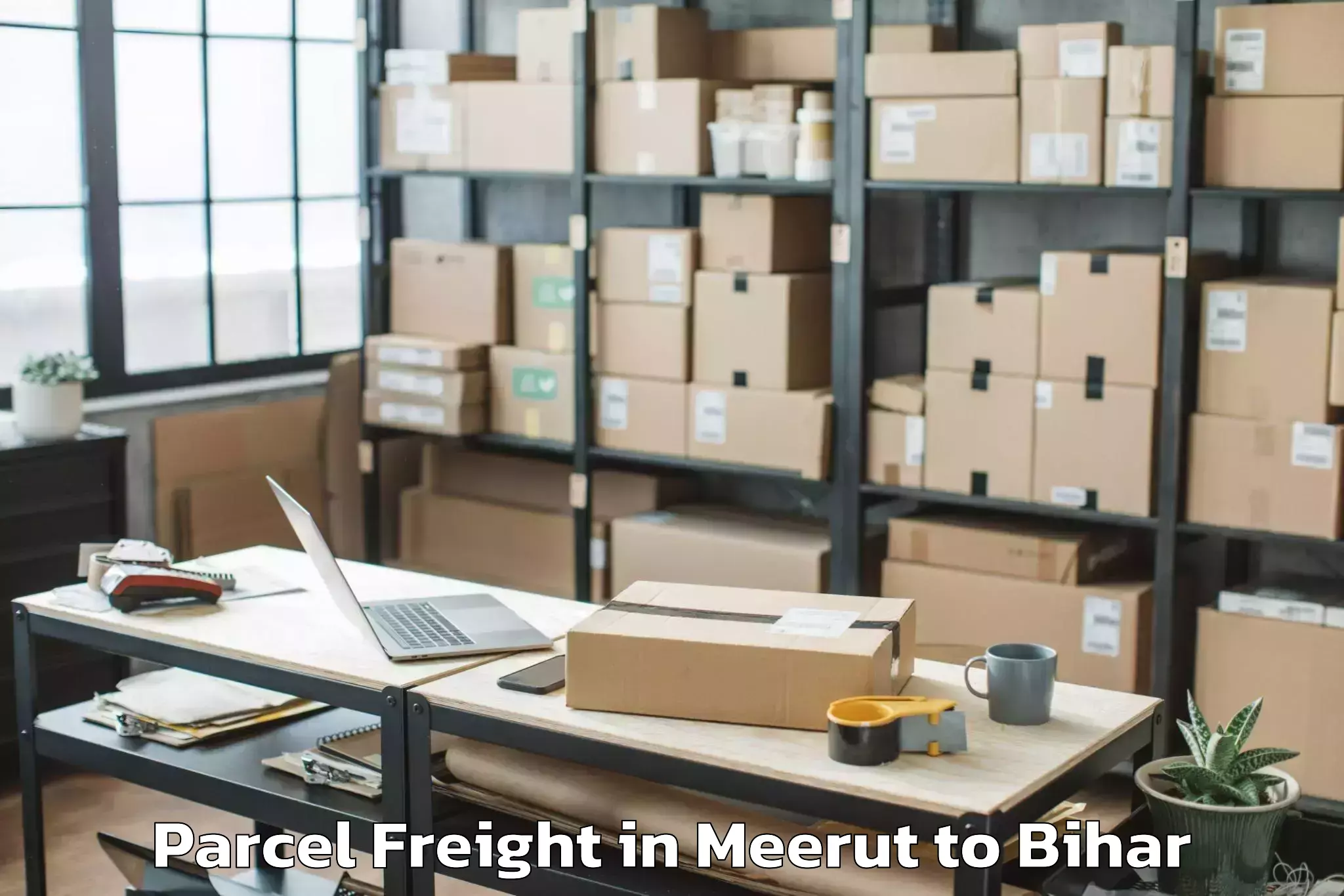 Book Meerut to Lauriya Nandangarh Parcel Freight Online